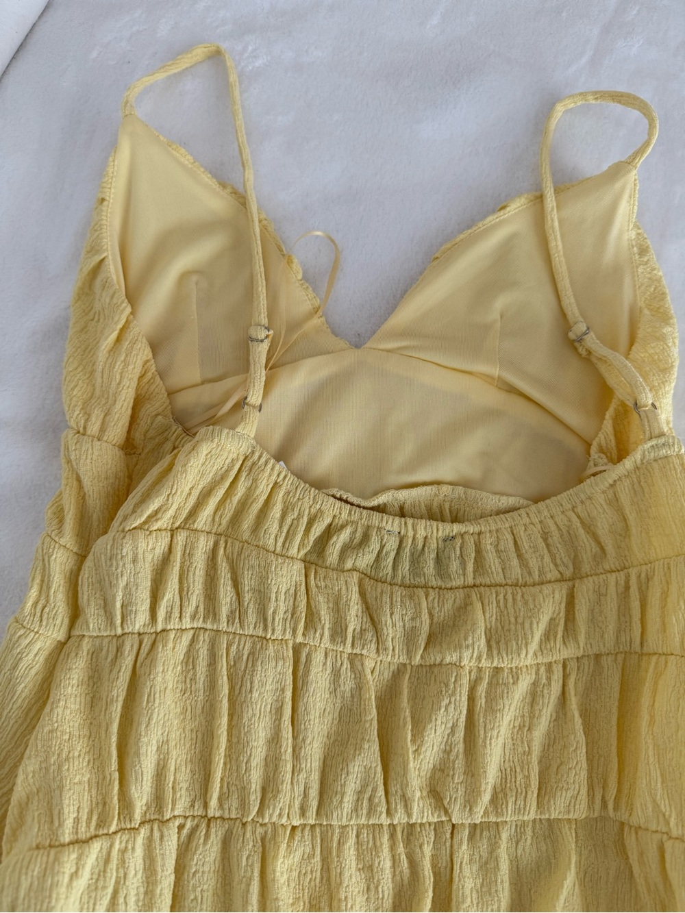 Nordstrom Yellow Tiered Mini Dress - Picture 2 of 3
